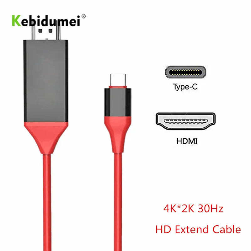 USB C адаптер Kebidumei 4K * 2K Type 3 1 Male кабель 2M 30Hz HD Удлинительный кабель/адаптер для Macbook