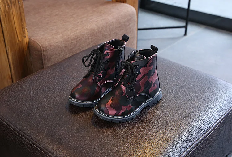 camouflage Детская обувь; Детские Ботинки martin для девочек; Botas; обувь из искусственной кожи с камуфляжным принтом; детские зимние ботинки для мальчиков; Bottes - Цвет: camouflage