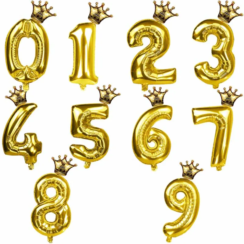3pcs-1set GD Золотой Серебряный набор воздушных шаров для мальчиков и девочек, украшения для дня рождения, Детские сувениры для цифр, шары, покрытые фольгой шары, фигурки S6XN - Цвет: 3pcs-1set GD
