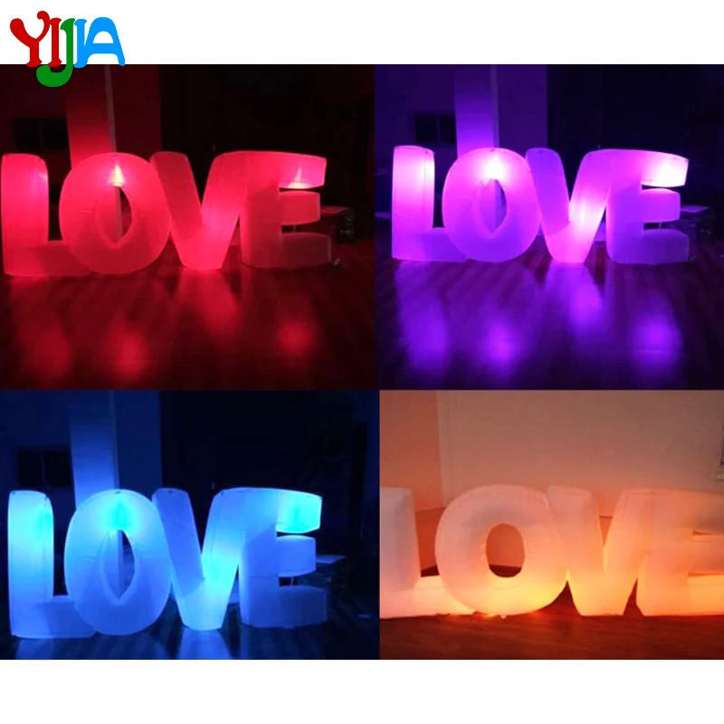 Красивая романтическая гигантская надувная надпись LOVE со светодиодный Ной