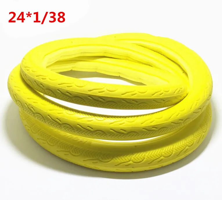 24-1-38 yellow Q294 мертвые шины Твердые шоссейные велосипеды бесплатно надувные шины взрывозащищенные 24*1/38 700* 23C шины вакуумные шины многоцветный на выбор - Цвет: 24-1-38 yellow