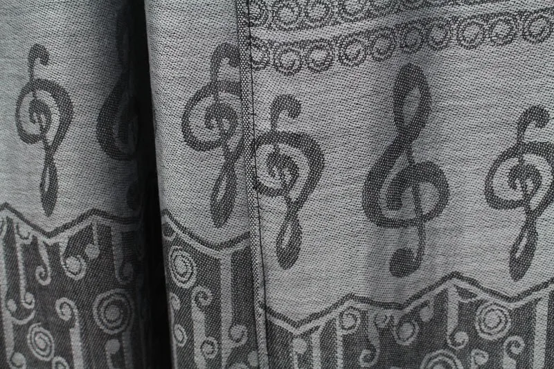 Jzhifiyer 180 Г Fringe Музыкальная Нота G-Clefs Моды Жакард пашмины Шарф Обруча Шали Мыс шарфы женские шарфы платок шарф бандана