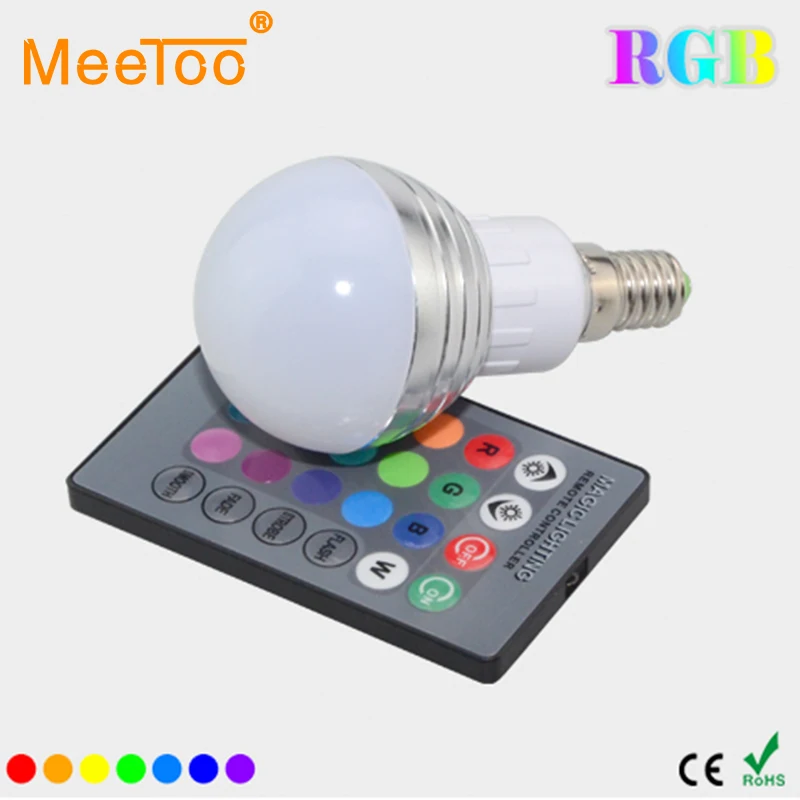 Новогодняя светодиодная RGB лампа E14 9 Вт 110 В 220 16 цветов|lamp floodlight|control giflamp for dining room |