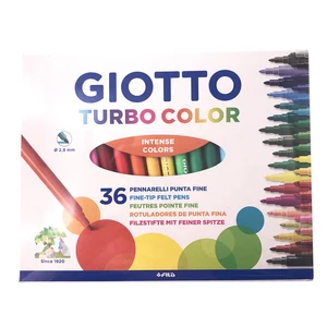 Маркеры GIOTTO TURBOCOLOR детские, 36 цветов, моющиеся безопасные нетоксичные тонкие маркеры, акварельные ручки