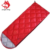 jungle king outdoor camping sleeping bag envelope type with awning sleeping bag lunch in the three seasons sleeping bag down400g