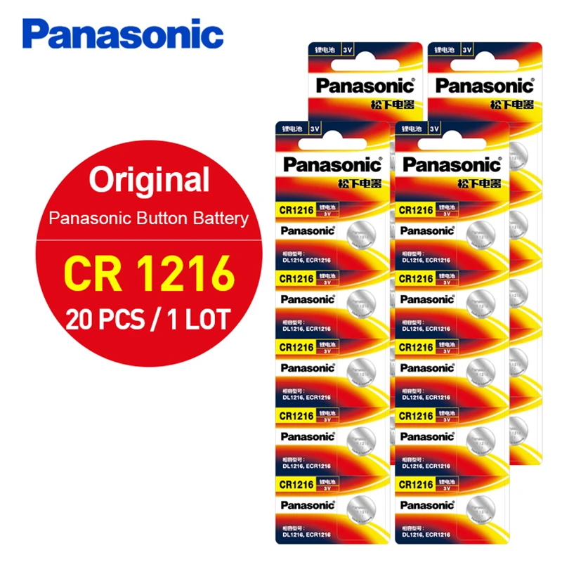 Оригинальный литий-ионный аккумулятор Panasonic CR1216 ECR1216 DL1216 BR1216 LM1216 5034LC 1216 3 в, 20 шт.