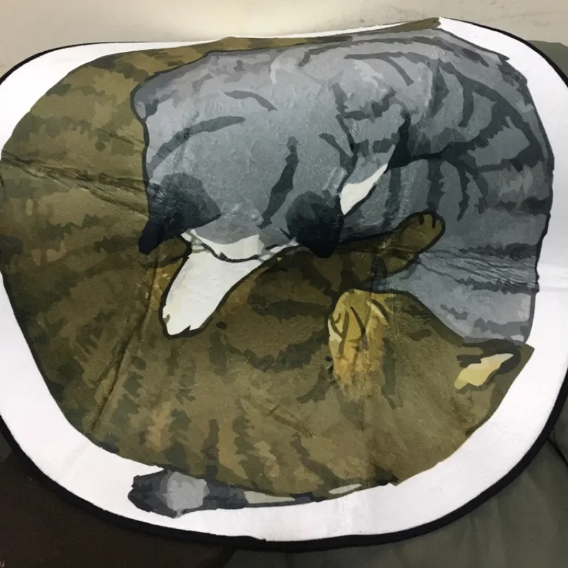 Круглый ковер с мультяшным котом Нескользящие коврики для ползания детской