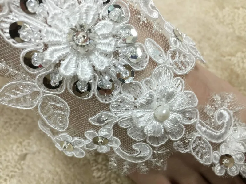 Реальные фотографии кружева блестки жемчуг браслет для свадебных платьев