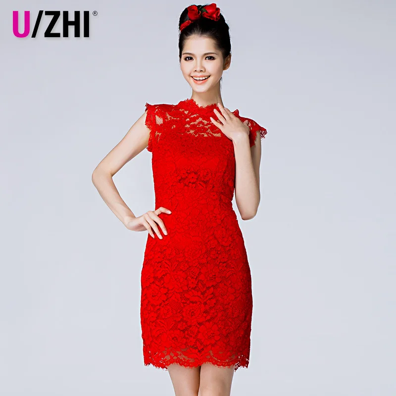 Cultivate one's morality bowknot relief decoration Heavy water soluble lace embroidery green dress | Женская одежда