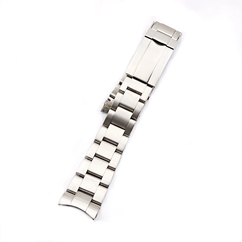 Rolamy 20 21mm Watch Band Silver Brushed 316L Solid Stainless Steel Watchband Belt Strap Bracelets For Submariner Wholesale