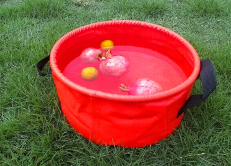 red Переноска для воды, открытый складной контейнер для воды, сумка для бака для воды, 5л Сумка для кемпинга, брезент из ПВХ с ручкой - Цвет: red
