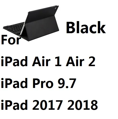 Ультратонкий беспроводной Bluetooth чехол-клавиатура для iPad Mini 12345 Air12 iPad 9,7 Pro 10,5 11 дюймов Air 10,2 - Цвет: For iPad 9.7 Black