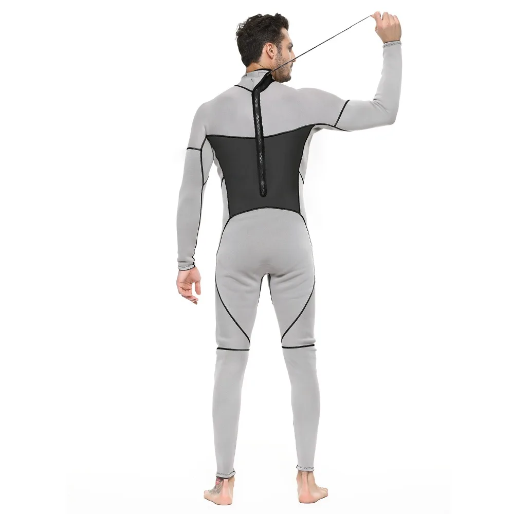 Men's Premium Neoprene 3mm Wetsuit Full Diving Suit Back Zip Long Sleeve Keep Warm One Piece Swimsuit Snorkeling Scuba Dive Surf | Спорт и