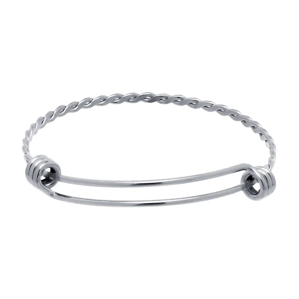 silver color 3 цвета, браслеты из нержавеющей стали, браслеты для женщин, раздвижной браслет, шарм, манжета, браслет, сделай сам, ювелирные изделия для женщин - Окраска металла: silver color