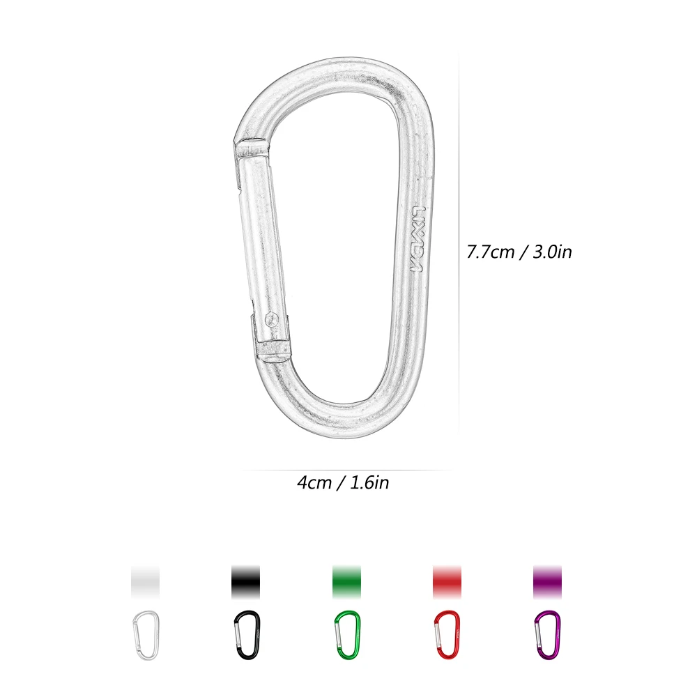 Lixada 6PCS/Set Mini Aluminum Carabiners Clasp Keychains Buckle D-Shaped Screw Lock Hook Clip Key Ring Travel Camping Hiking | Спорт и