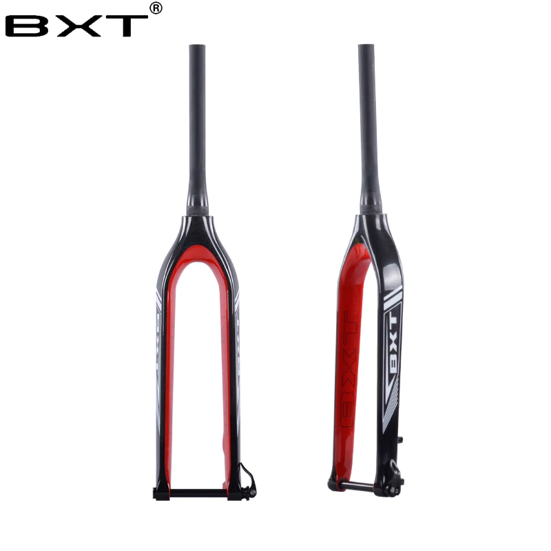 Полностью углеродная вилка 3 k 29er MTB для горного велосипеда вилка бренд BXT коническая через ось 15 мм Нет амортизатор для велосипеда Велосипедная вилка