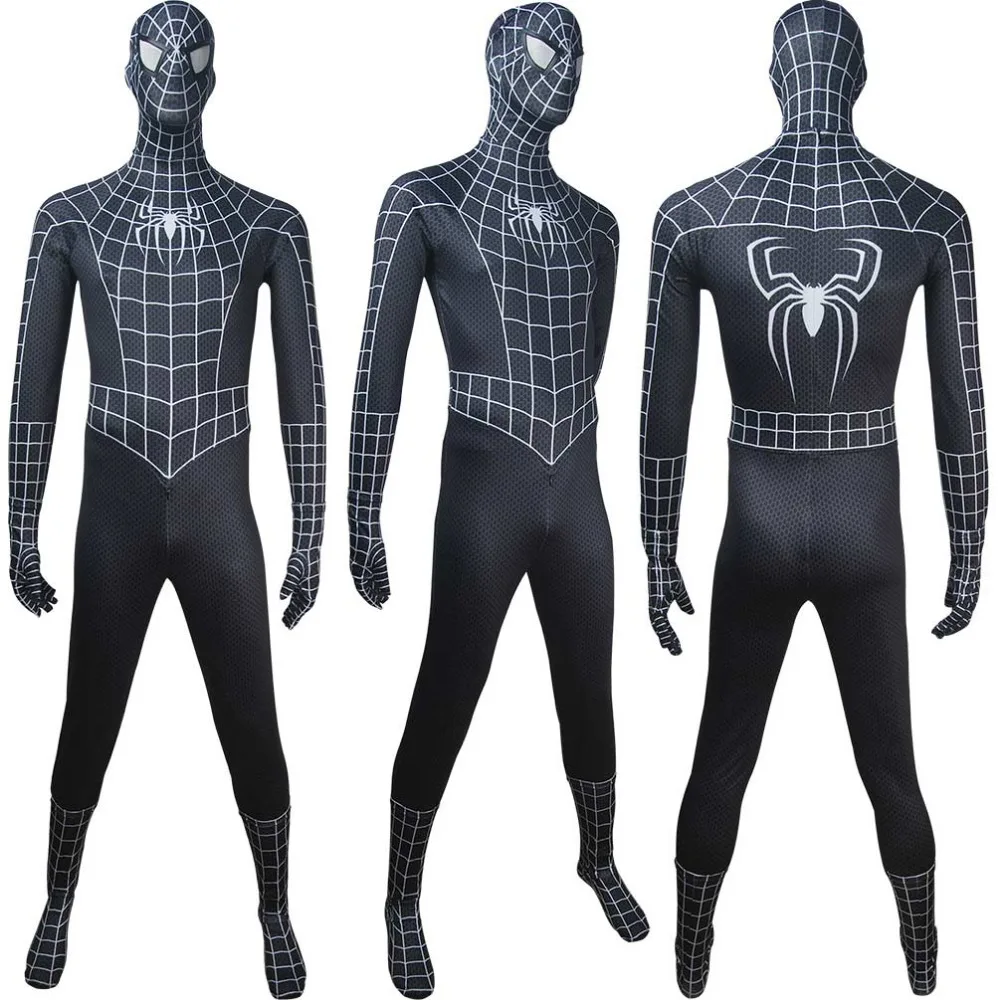 Взрослый Веном Человек-паук черный костюм супергероя Хэллоуин x'mas