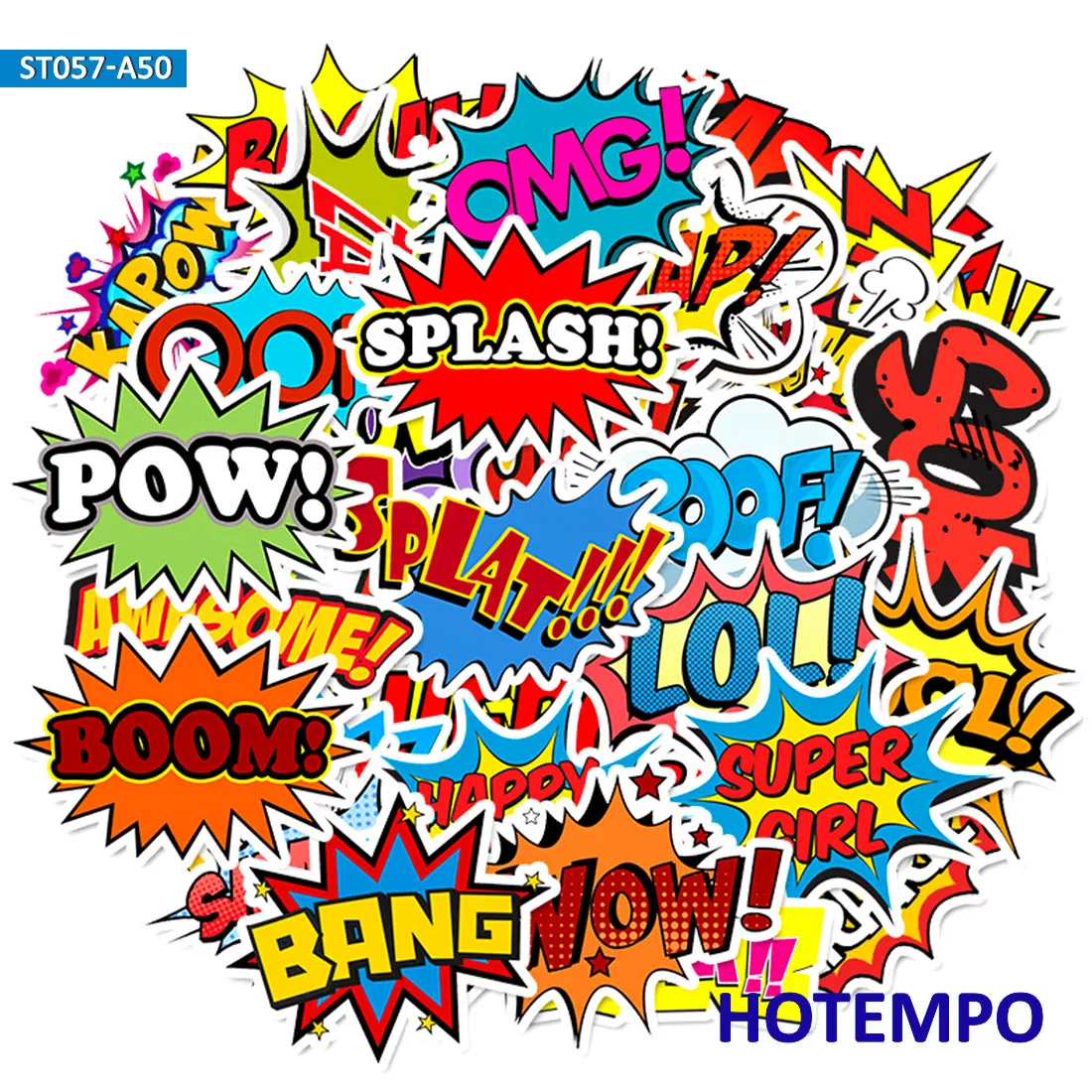 50 шт. BAM POW Wow Boom Bang OMG clouds от explosion стикер s для Мобильный телефон ноутбука багажный