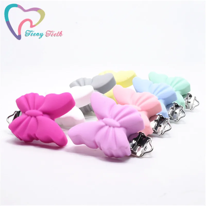 1 шт. BPA бесплатно Силиконовая Бабочка детская пустышка цепочка для прорезывателя