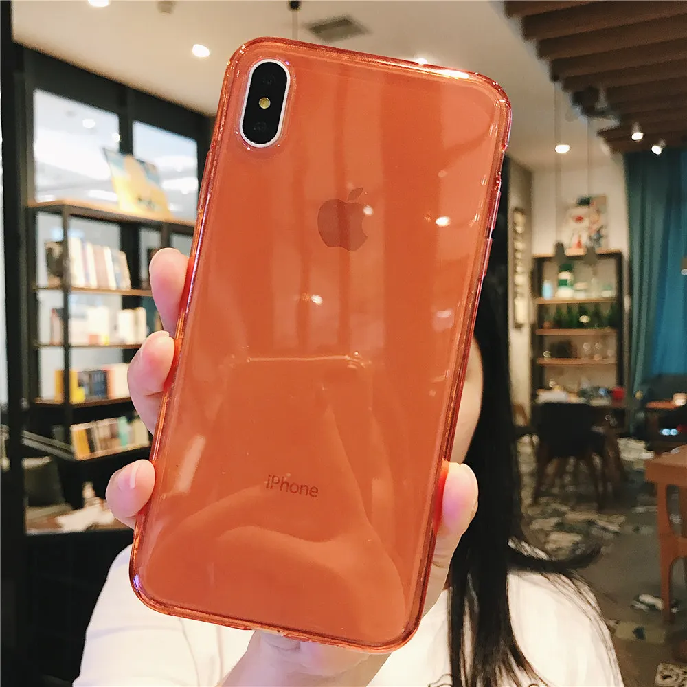 Moskado прозрачный карамельный цвет чехол для телефона для iPhone XS Max 7 8 6 6s Plus X XR XS противоударный Прозрачный Мягкий ТПУ силиконовый чехол