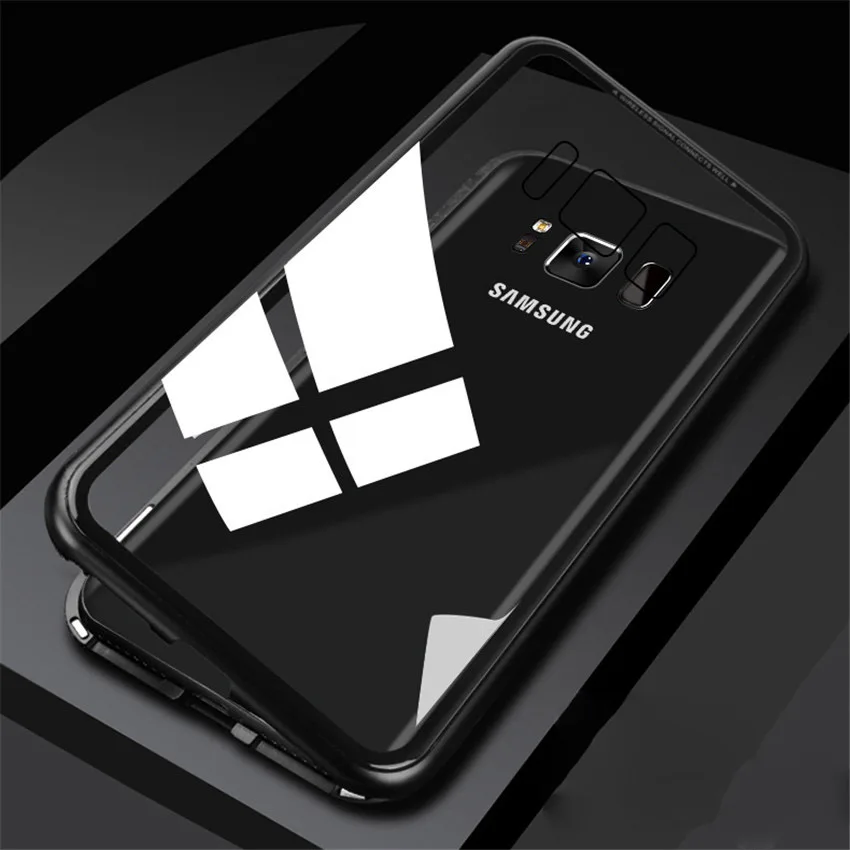 Магнитный чехол-бампер для Samsung Galaxy S8 S9 Plus Note 8 S7 Edge задняя крышка из закаленного