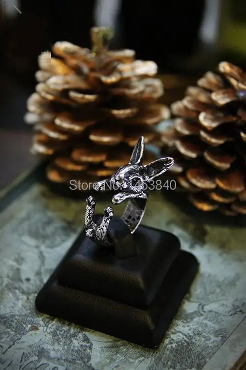 Оптовая продажа с фабрики прямая ретро животное заяц кольцо 12 шт./лот античное