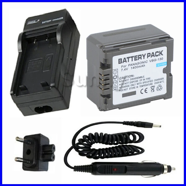 Battery + Charger for Panasonic VW-VBG130 and HDC-HS100, HDC