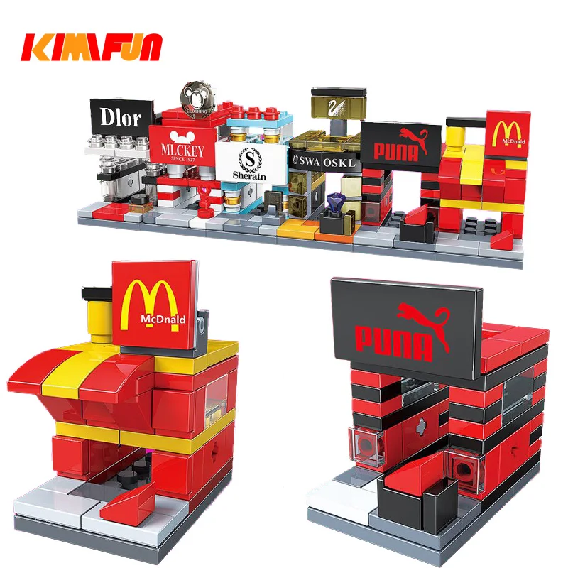 6 шт. Детский конструктор уличный город|Блочные конструкторы| |