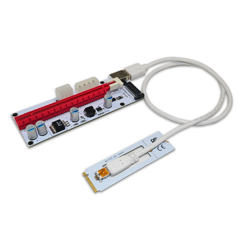 Переходная карта M.2 NGFF на PCI E X16 разъем для майнинга m.2 Райзер с sata 6pin 4pin molex