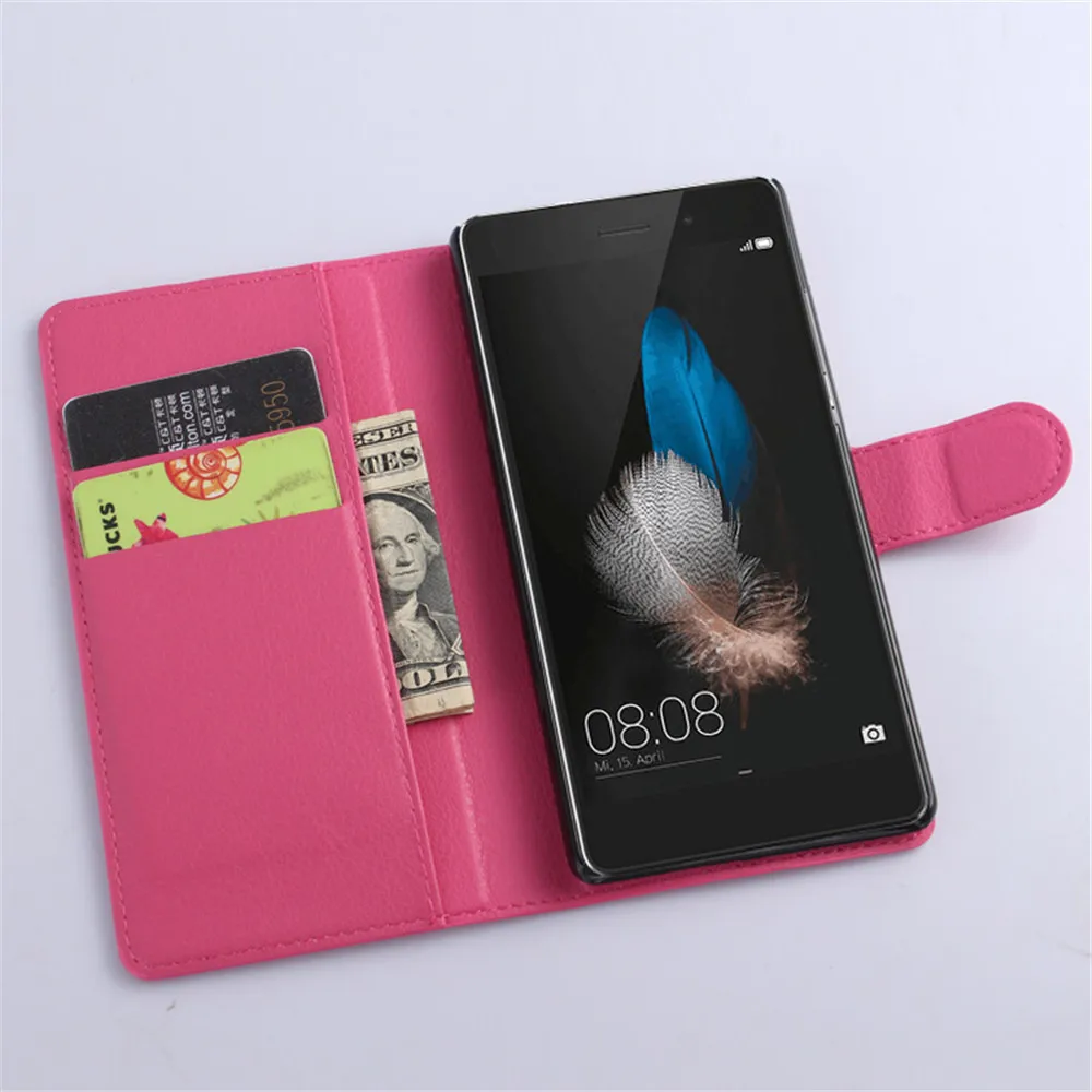 Модный чехол книжка из искусственной кожи личи для Huawei P8 lite P8lite ALE L04 L21 с