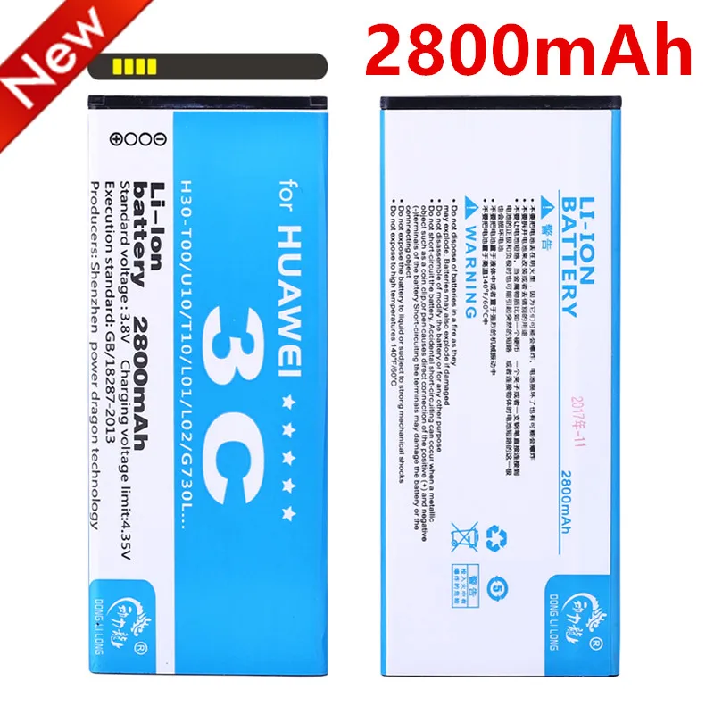 Новый аккумулятор 2800 мАч HB4742A0RBC HB4742A0RBW для телефона Huawei Honor 3C Battery G730 G740|battery for