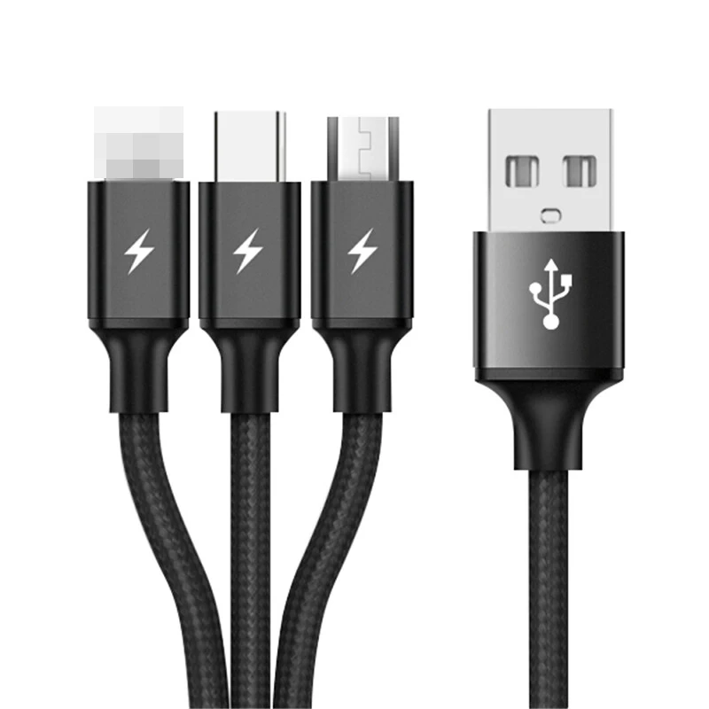 3 в 1 usb type C Micro USB кабель для IPhone 8X7 6 6S Plus 8Pin samsung Nokia универсальные кабели быстрой