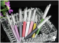 2 in 1 capacitive touch screen stylus ball point crystal pen for touch screen multi colors