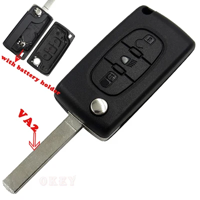 3B Lamp VA2 CE0536 OkeyTech складной чехол для ключей на застежке чехол без рисунка 2 3 BTN для peugeot 207 307 308 407 607 807 чехол для Citroen C2 C3 C4 C5 C6 HU83 VA2 лезвие - Цвет: 3B Lamp VA2 CE0536