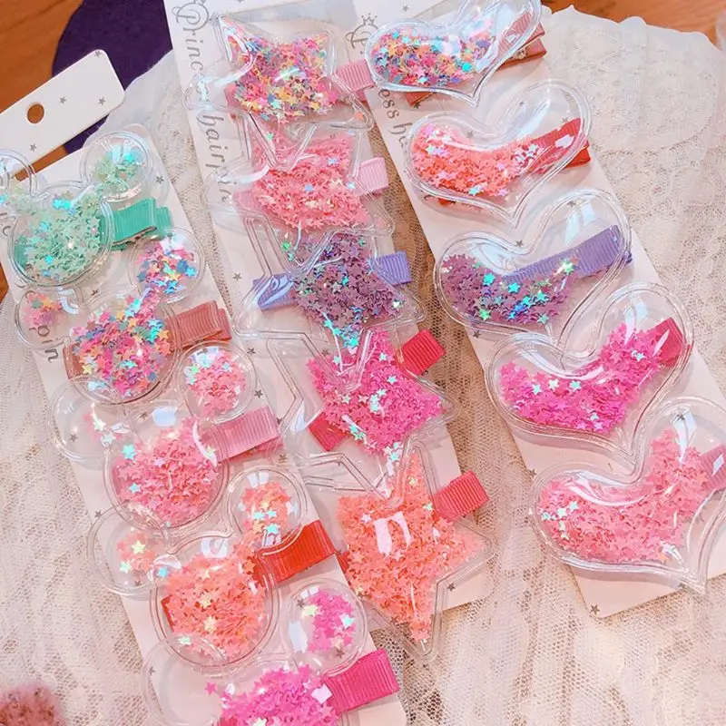Корейские милые блестящие зыбучие пески Блестки для волос заколки блестки