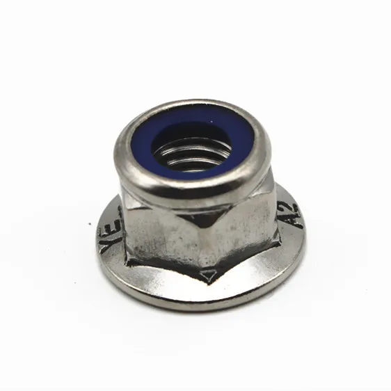 M4/M5/M6/M8/M10 DIN6926 304 Шестигранная гайка из нержавеющей стали с фланцем, нейлоновая противоскользящая гайка