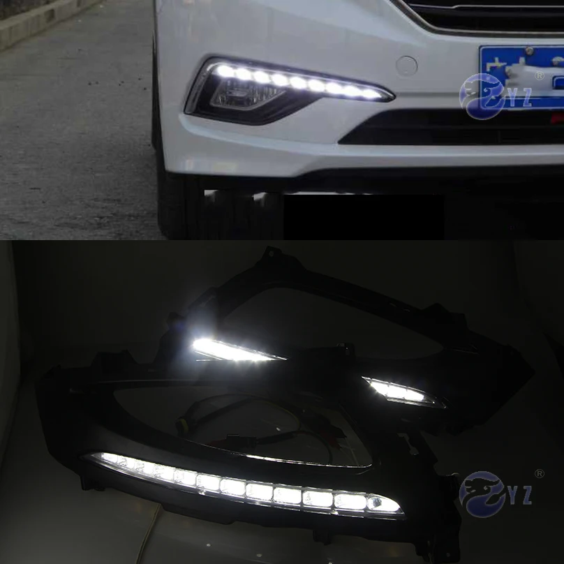 Автомобильный мигающий 1 пара DRL для Hyundai Sonata 9 Sonata9 2014 2015 2016 светодиодный дневные