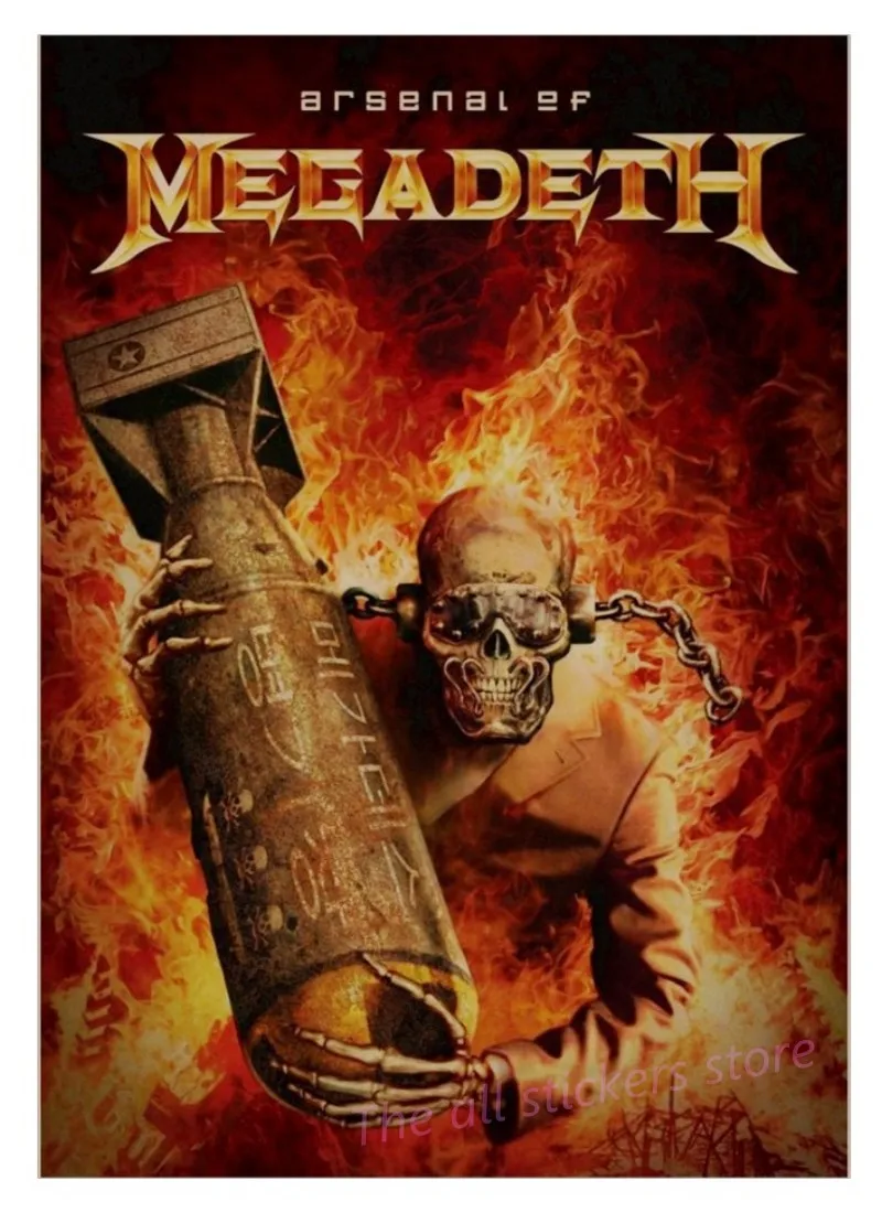 Megadeth плакат. Рок-арт постер ретро ностальгия крафт-бумага декоративная живопись постер стикер стены/6045