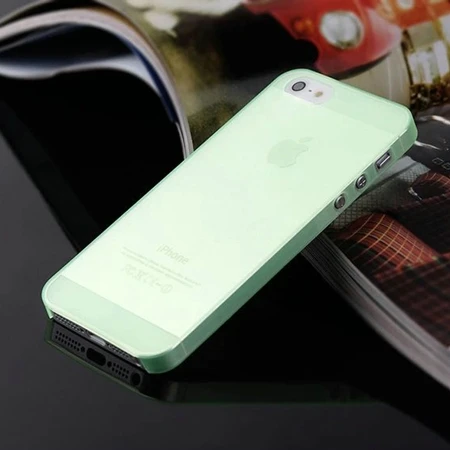 Зеленый 0,3 мм Ультратонкий матовый чехол для мобильного телефона iPhone 5 5S SE 6 6S 7 Plus 8 Plus 4 4S 5C X прозрачный чехол - Цвет: Зеленый