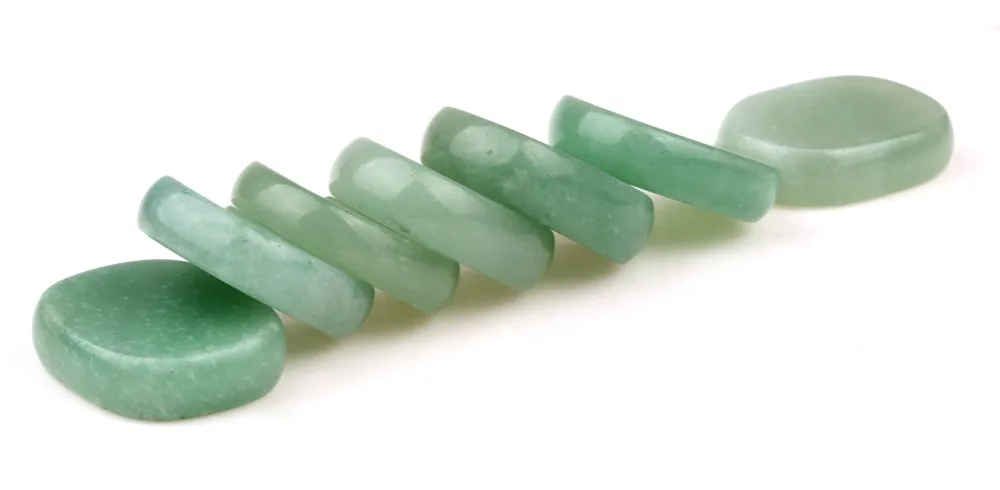 7 шт. натуральный зеленый авантюрин Кристалл целебная чакра камень набор