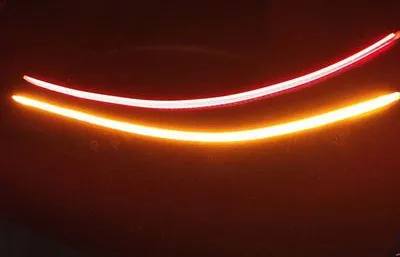 red turn Yellow Ультратонкий Светодиодный светильник, полосная лампа для бровей, стримерная лампа, указатель поворота для lada granta vesta priora kalina Largus Niva, автомобильный Стайлинг - Испускаемый цвет: red turn Yellow