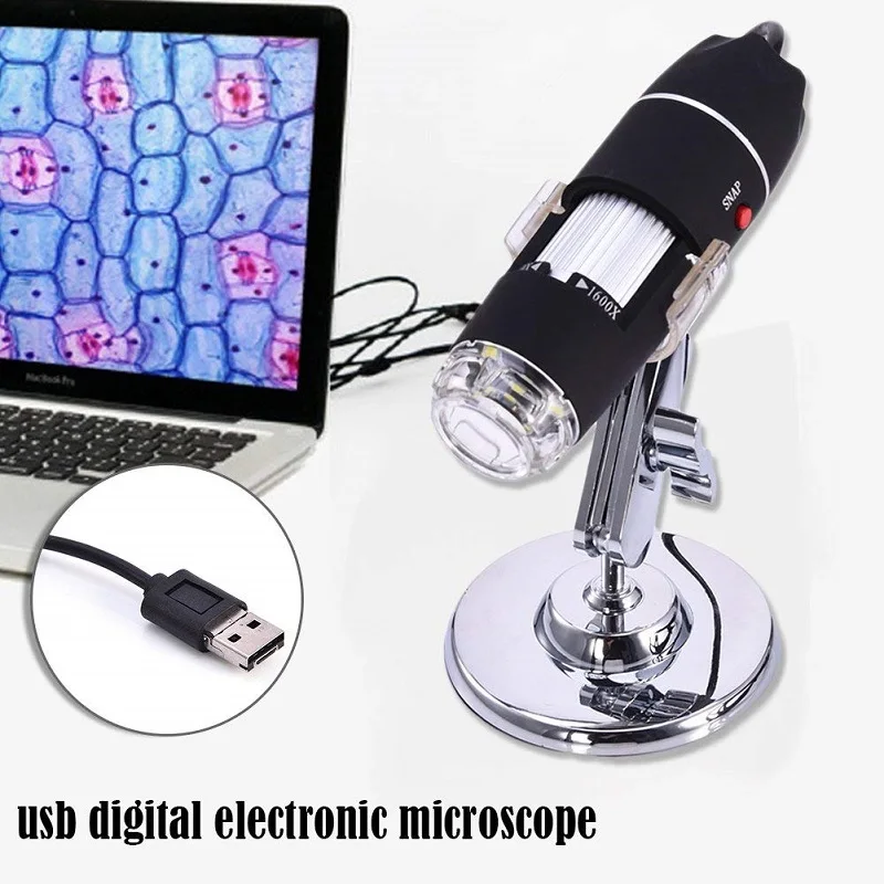 Ручной USB цифровой электрический микроскоп 1600X мини камера эндоскоп светодиодная