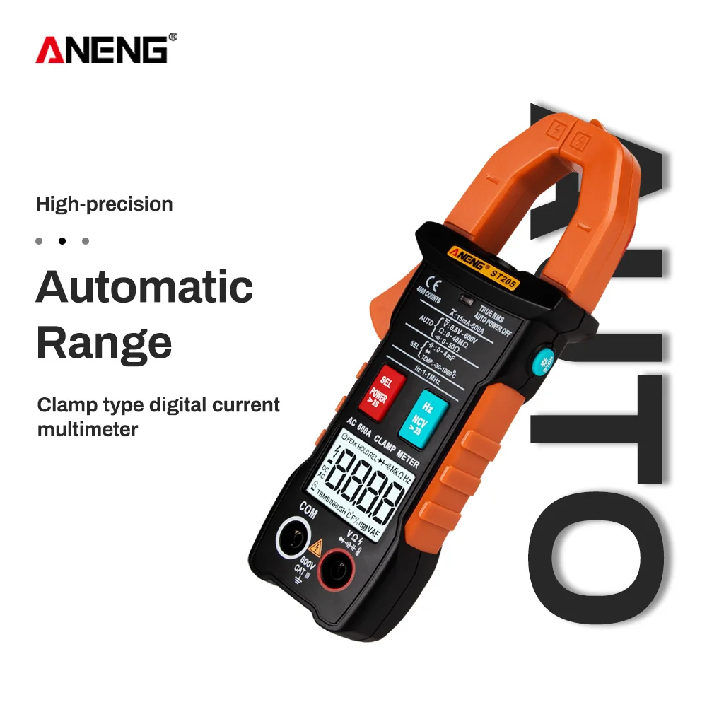 ST205 Мини цифровой клещи истинный RMS сопротивление напряжения емкость мультиметр