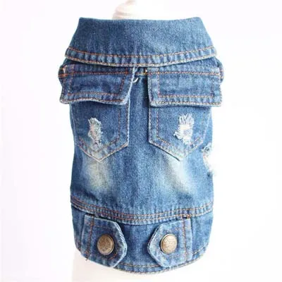 double pocket denim Двойной карман Дизайнерская одежда для собак для маленьких товары собак джинсовая куртка французский для бульдога Чихуахуа наряд Мопс пальто Жан Ropa Para Perro - Цвет: double pocket denim