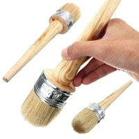 new home use brush wooden handle painting wax brushes 185mm long round bristle chalk oil paint dia 20mm30mm