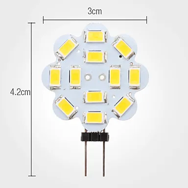 G4 светодиодный 12В 3 Вт 12* SMD5630 270LM светодиодный светильник g4 кукурузная лампа для дома