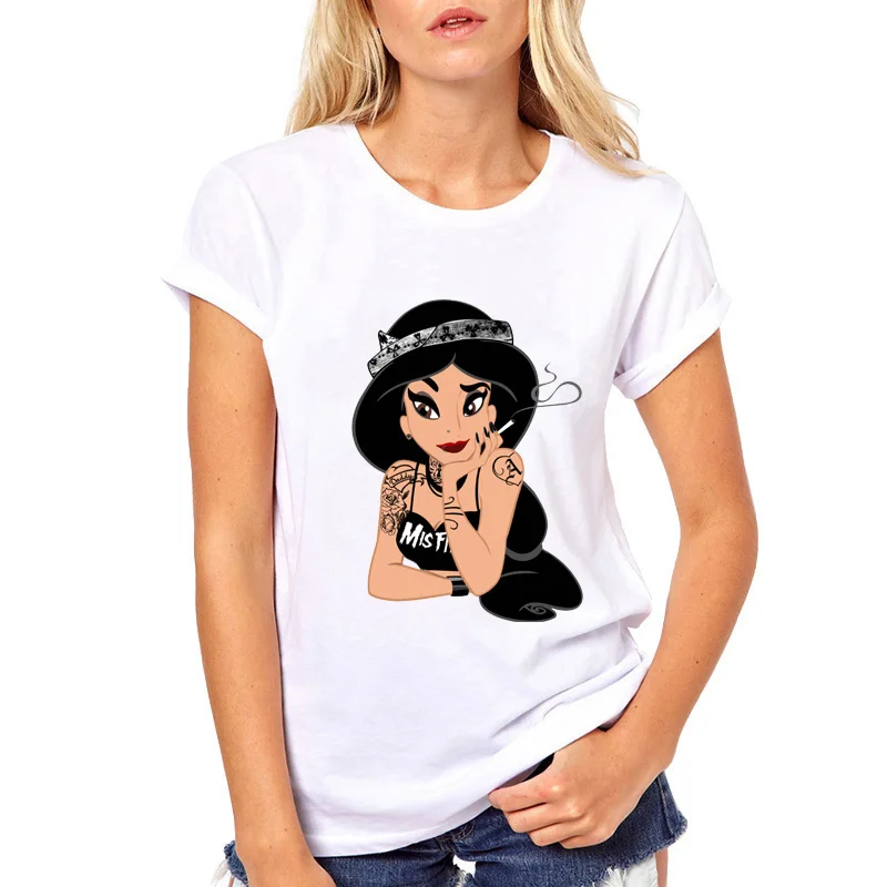 2019 летняя футболка Femme Graphic женская забавная принцесса Vogue Harajuku Camiseta Mujer KoreanStyle Топ