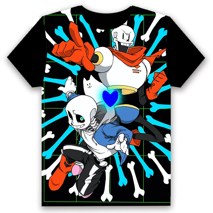 Модная мужская футболка аниме Undertale Sans Frisk Чара Папирус игра Косплей короткий рукав Повседневная унисекс черная футболка на заказ