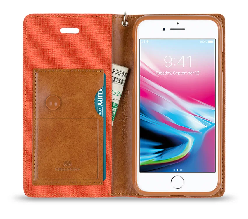 Оригинальный чехол MERCURY GOOSPERY с откидной крышкой для iPhone 5 5s SE 6 6s 7 8 Plus X