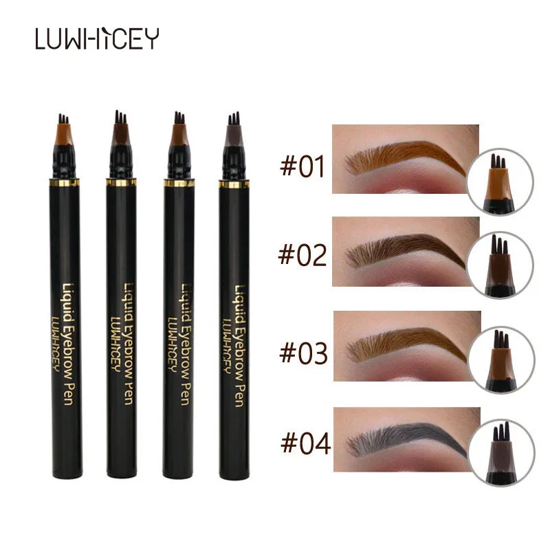 4 цвета микроблейдинг карандаш для бровей водостойкая вилка кончик тату ручка